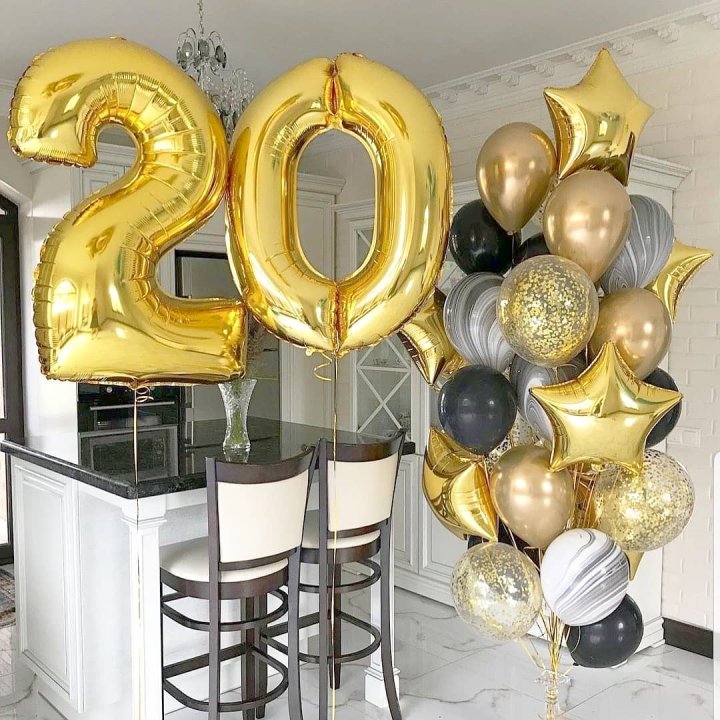 Фольгированный шар Золотая Цифра в Королёве