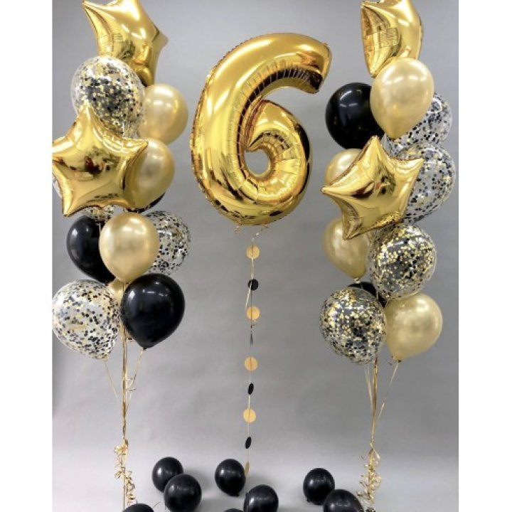 Цифра с фонтанами шаров  в Королёве