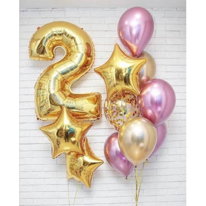 Цифра с фонтанами шаров  в Королёве