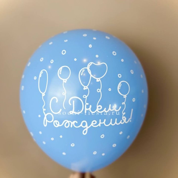 Гелиевый латексный шар С днем рождения! матовый в Королёве