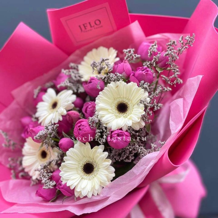 Букет гербер и мисти бабблс  в Королёве