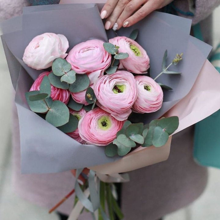 Ранункулюсы с эвкалиптом №1 в Королёве