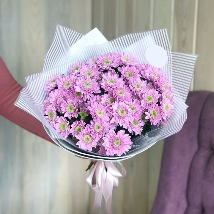 Букет розовых хризантем в Королёве