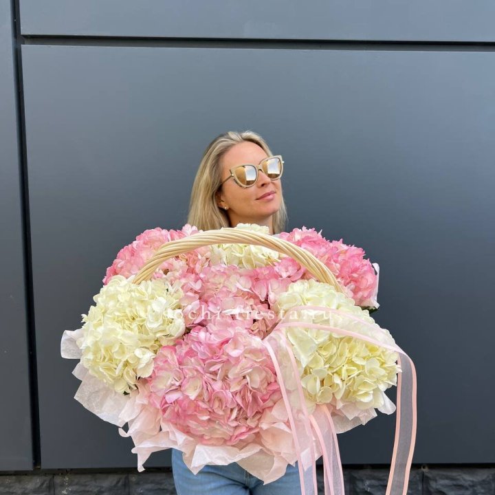 7 гортензий в корзине в Королёве