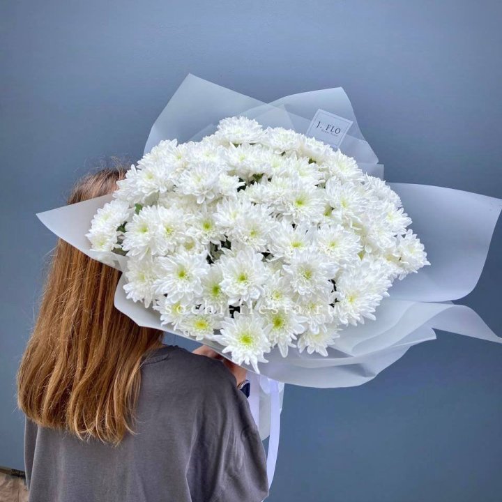 Букет хризантем "Белая снежинка" в Королёве