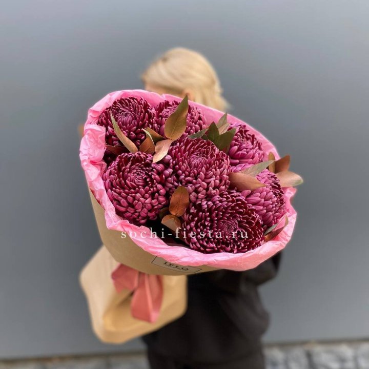 7 Хризантем Бигуди в золоте в Королёве