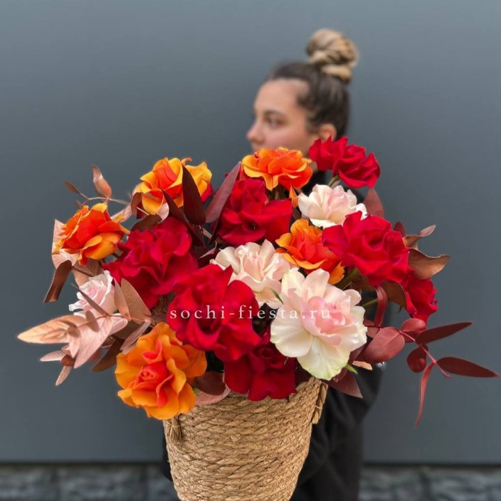 Авторский бокс "Роксана" в джутовом кашпо в Королёве