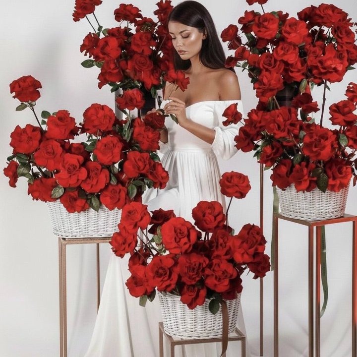 Сет из красных французских роз в Королёве