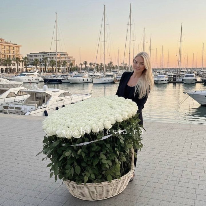 301 высокая роза в корзине в Королёве