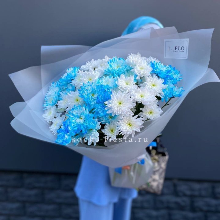 Букет хризантем "Голубая снежинка" в Королёве