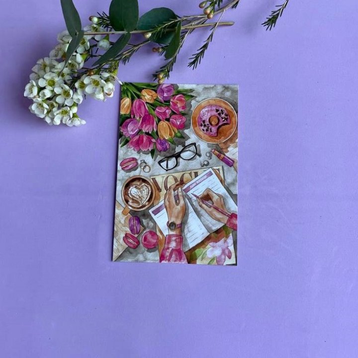 Открытка к букету "Леди на работе" в Королёве