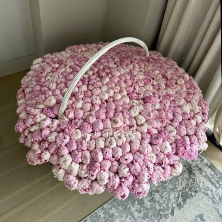 Корзина 555 пионов в Королёве