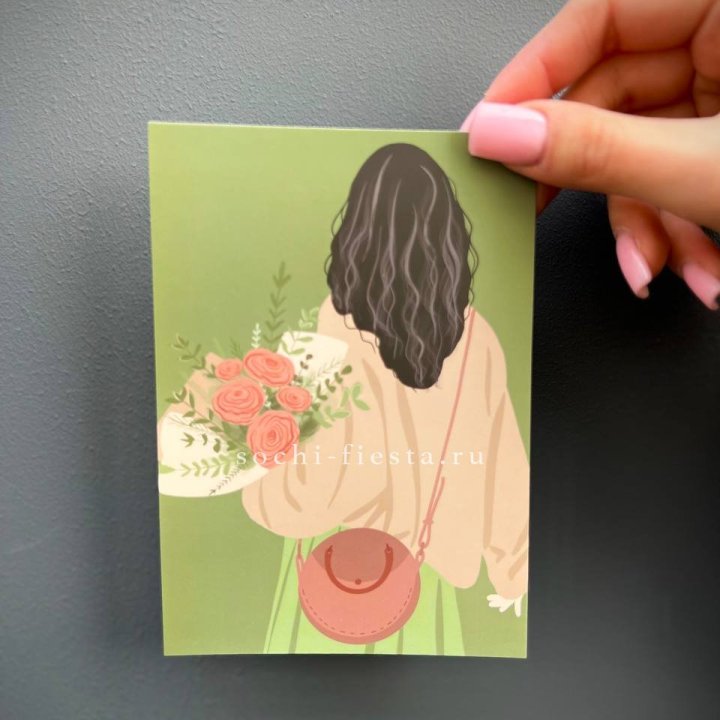 Открытка к букету "Потрясающая девушка" в Королёве