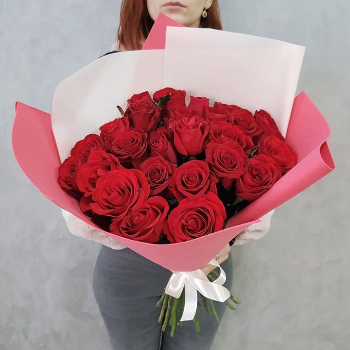 25 Красных роз рози вайт в Королёве