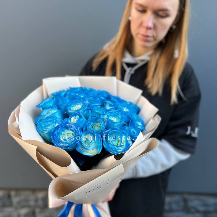 Букет синих роз блю логан в Королёве