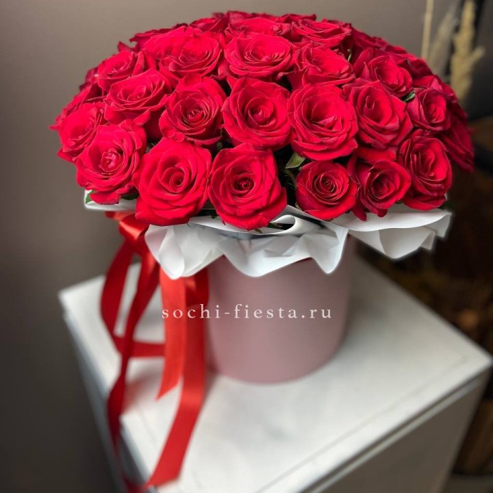 Красные розы 51шт  в коробке в Королёве