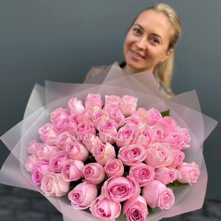 51 розовая роза в Королёве