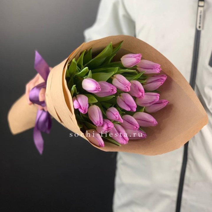 19 розовых  тюльпанов в Королёве