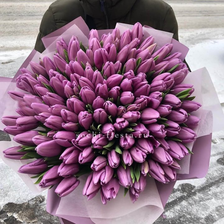 101 сиреневый тюльпан в Королёве