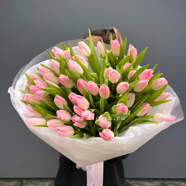 Букет тюльпанов нежно-розовых в Королёве