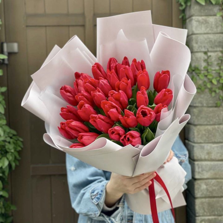 35 красных тюльпанов в Королёве